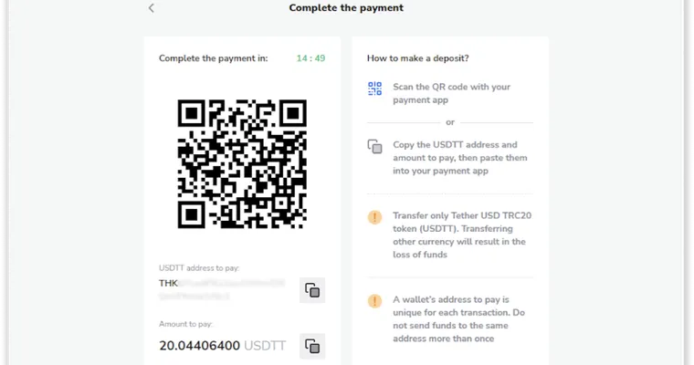 Tether USDT Cryptocurrency on Crickex